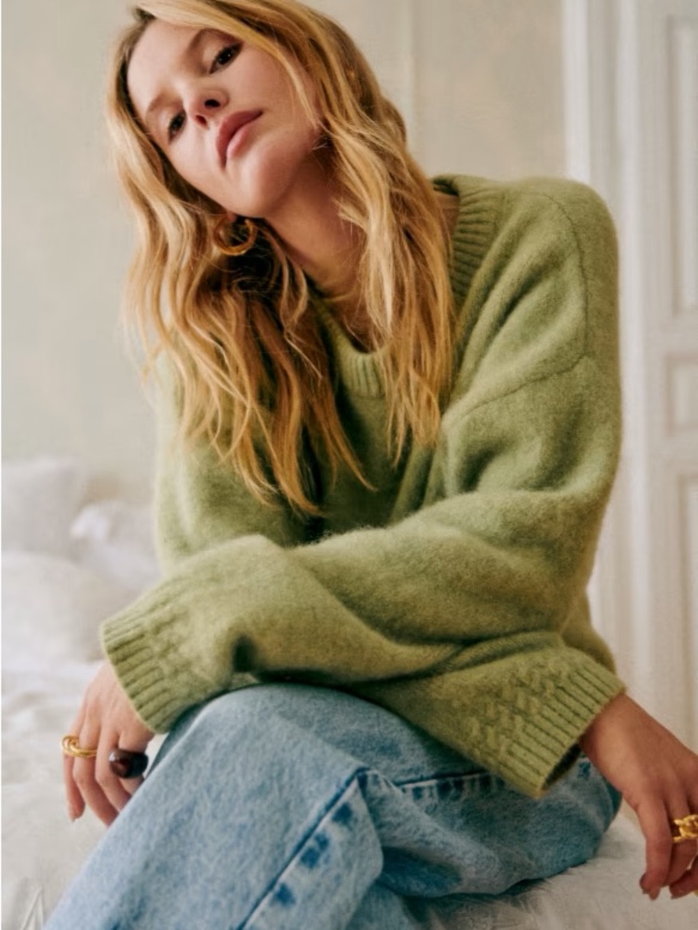 ISO Sezane Amiel Jumper in Pistachio Green - Picture 2 of 2